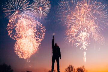 man with fireworks